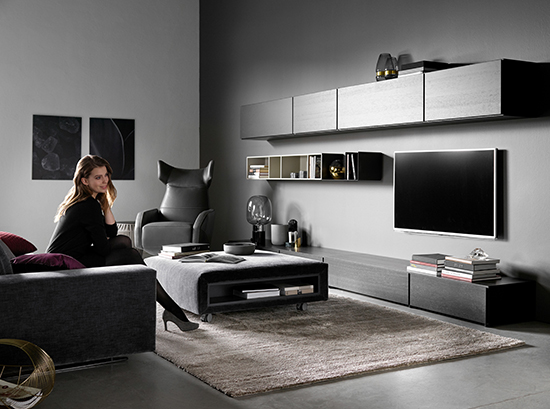 Lugano black designer TV unit by BoConcept