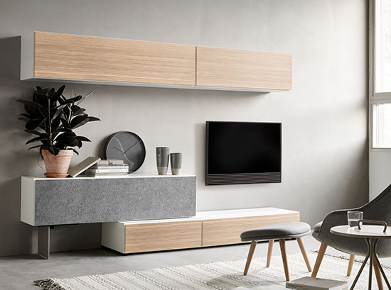 Designer wall-mounted TV unit by BoConcept - Lugano