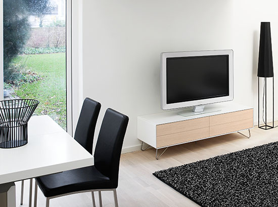 Fermo small white tv unit