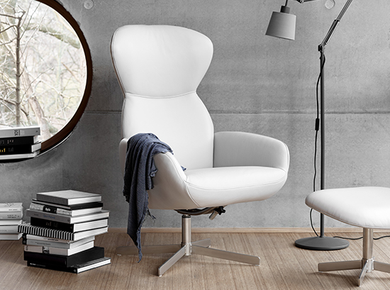 Athena White Leather Armchair