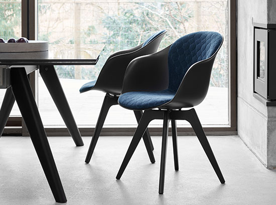 Adelaide black and blue dining chairs