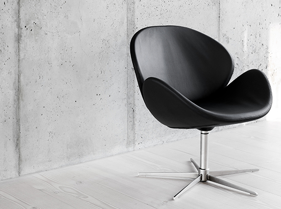 Ogi Small Black Round Armchair