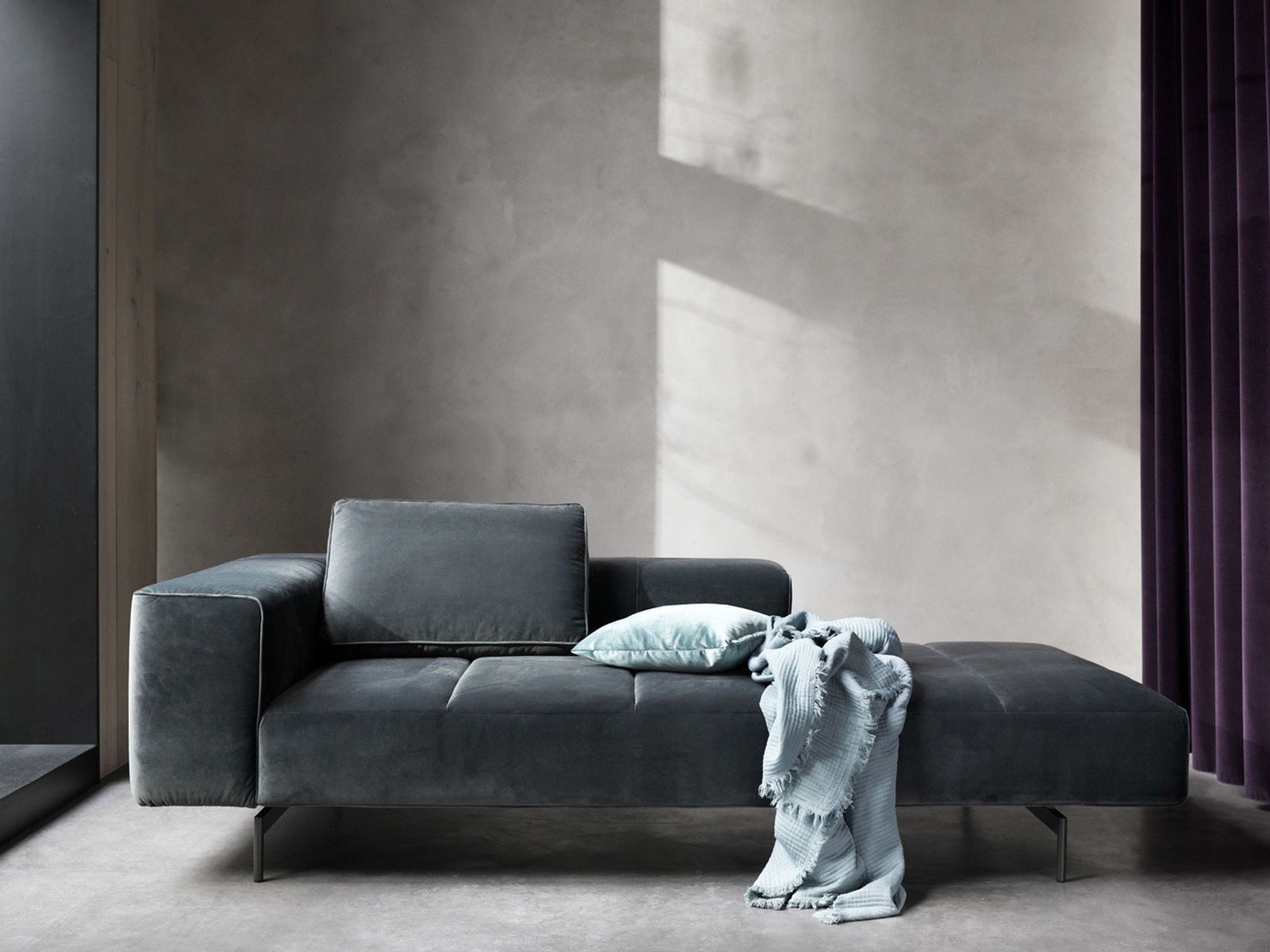 modern grey velvet amsterdam sofa