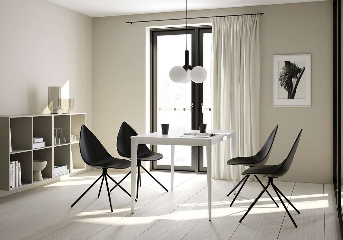 torino rectangular white dining table
