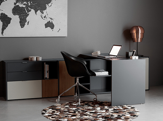 black leather office chair