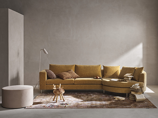 Indivi rounded chaise yellow sofa sydney